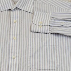 T Harris London Mens Striped L/S Dress Shirt Button Down Cotton 15 1/2 34 35